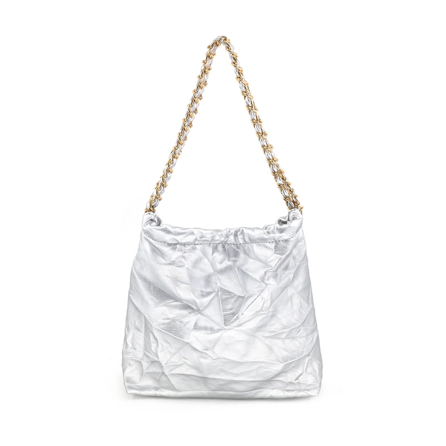 Crinkle Chain Bag β Silver