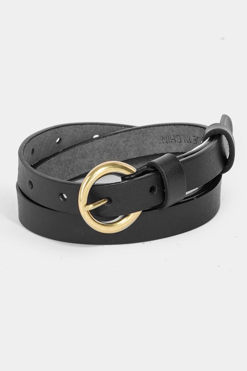 BLACK LEATHER BELT