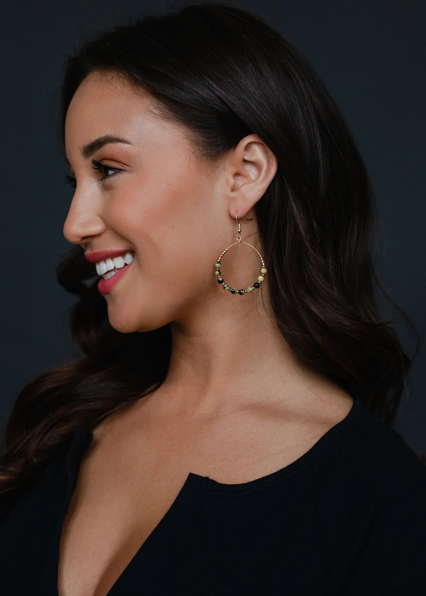 Verde Noir Hoops