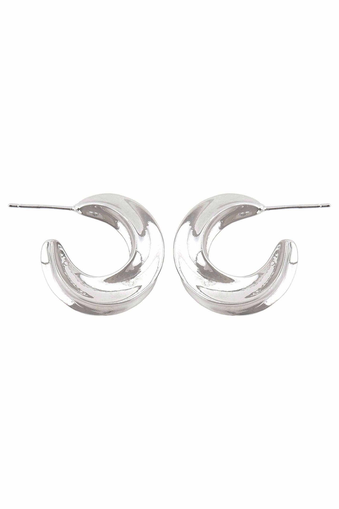SILVER CRESCENT EARRINGS