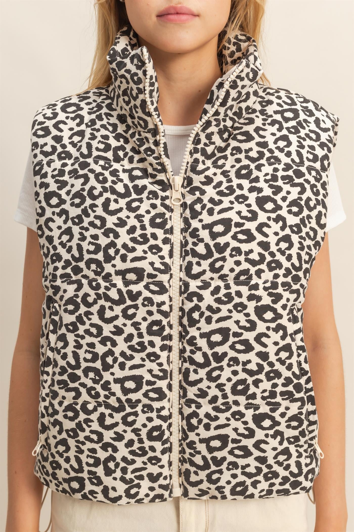 Leopard Puffer Vest