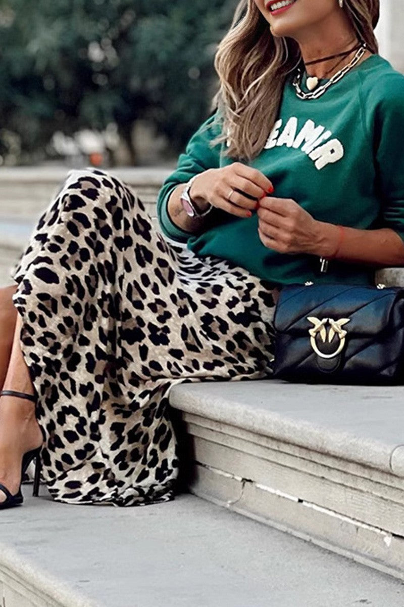 Leopard Midi Skirt