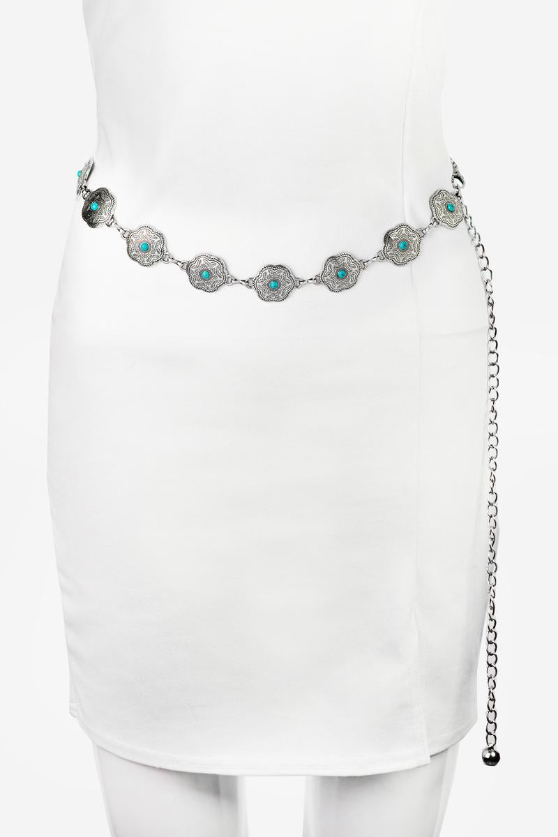 TURQUOISE CHAIN BELT