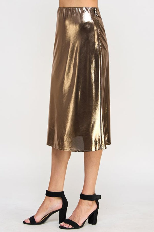 Bronze Midi Skirt