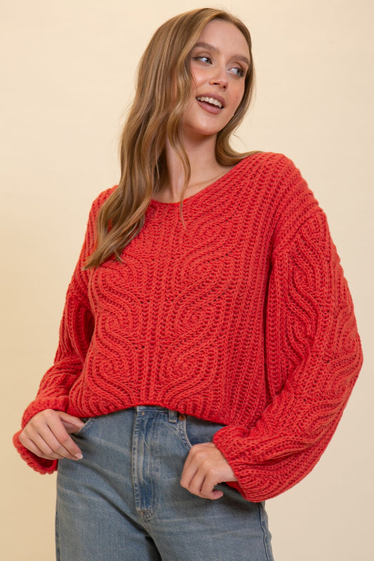 Chunky Red Knit