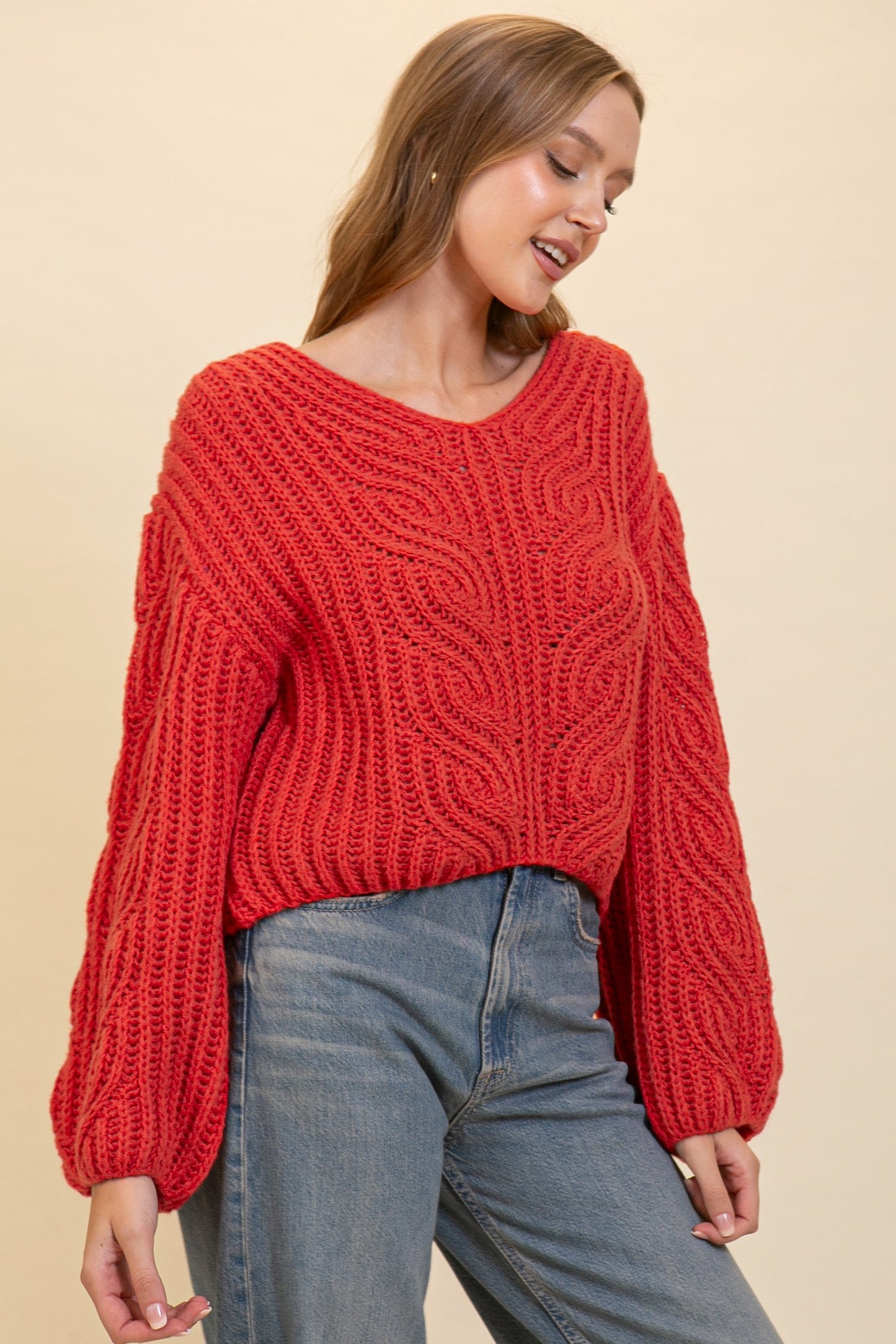 Chunky Red Knit