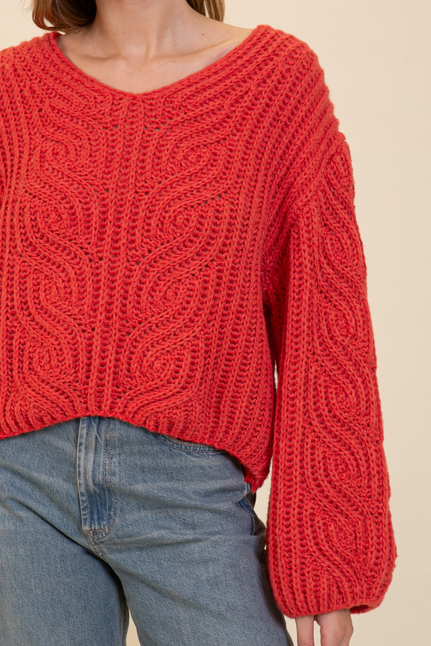 Chunky Red Knit