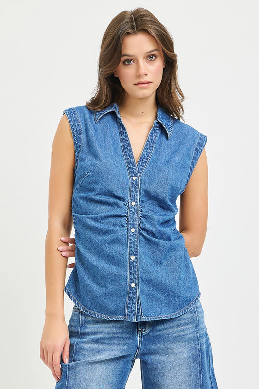 Denim V-Neck