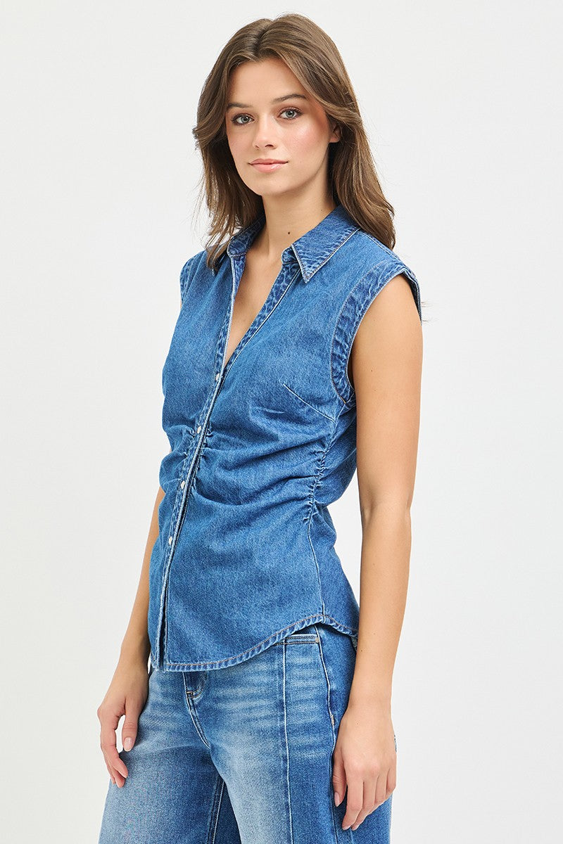 Denim V-Neck