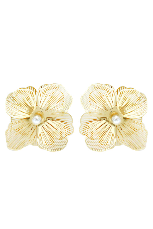 GOLDEN FLORAL EARRING