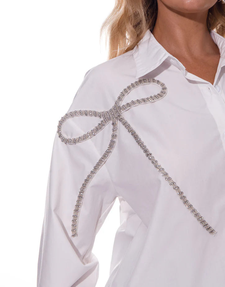 Rhinestone Ribbon Blouse