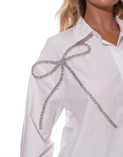 Rhinestone Ribbon Blouse