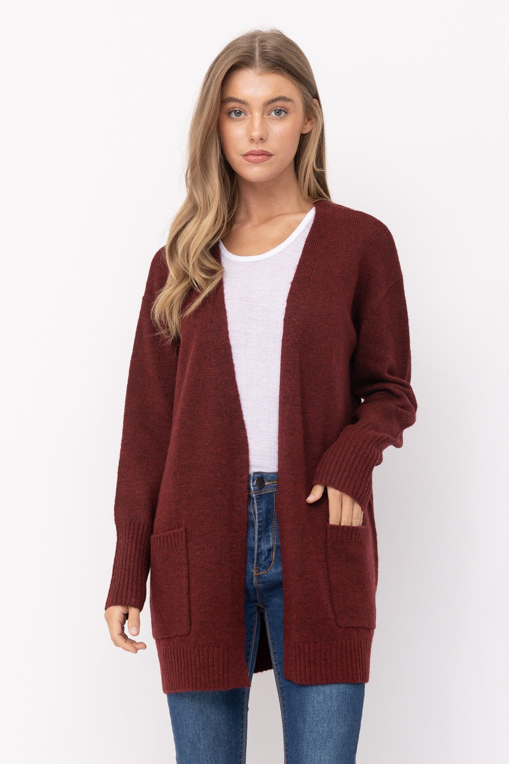 Lumi Cardi Burgundy